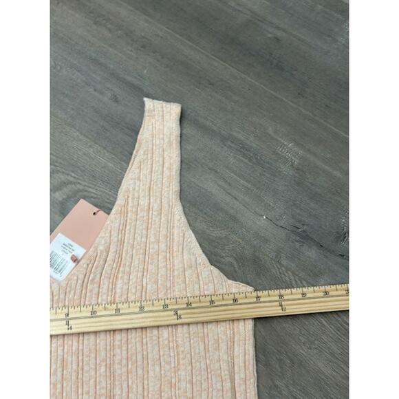 Eberjey Womens Infinite V-Neck Ribbed Sweater Tank Top Pullover Pink Sz XL NWT - Picture 9 of 10